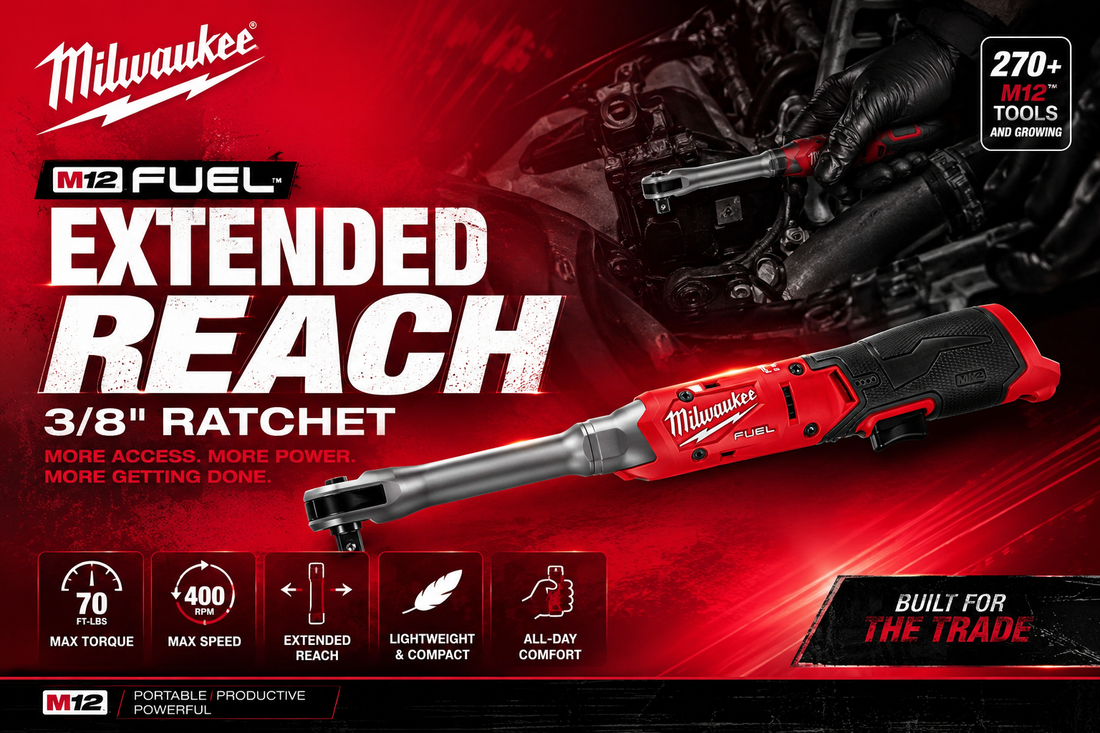 Milwaukee M12 FUEL™ Extended Reach 3/8" Ratchet Review: Built for Tight Spaces and Maximum Productivity