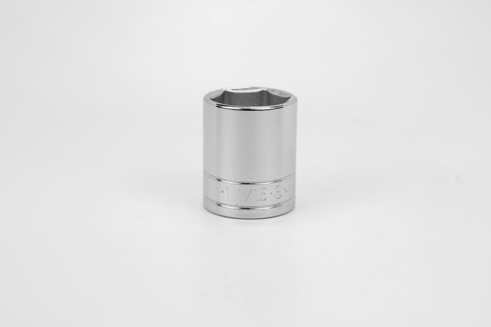 SK Tools USA - 1/2" Drive 6 Point Fractional Standard Chrome Socket (5/8" - 1-3/16")