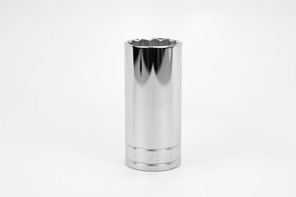 SK Tools USA - 1/2" Drive 12 Point Fractional Deep Chrome Socket (5/8 - 1-1/2)