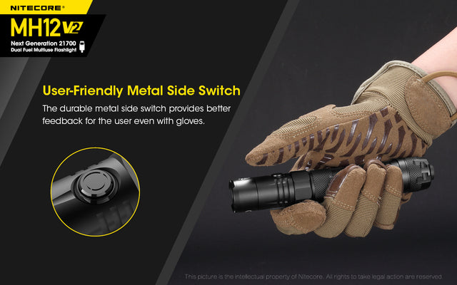 Nitecore MH12 v2 1200 Lumen USB-C Rechargeable Flashlight Kit - Ridge Toolbox