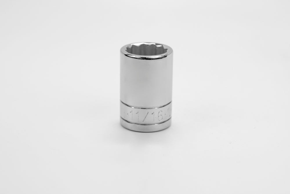 SK Tools USA - 1/2" Drive 12 Point Fractional Standard Chrome Socket (19/32" - 1-1/2")
