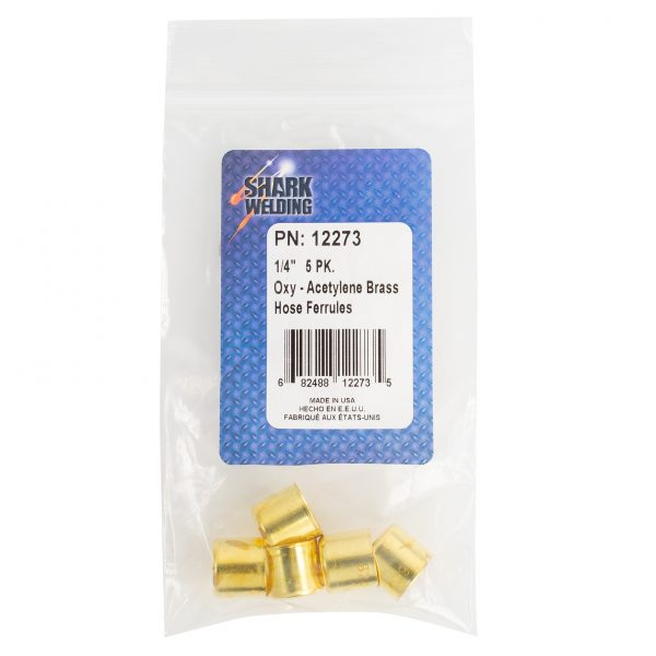 Shark Industries - 5 PK Oxygen-Acetylene Brass Hose Ferrules 1/4″