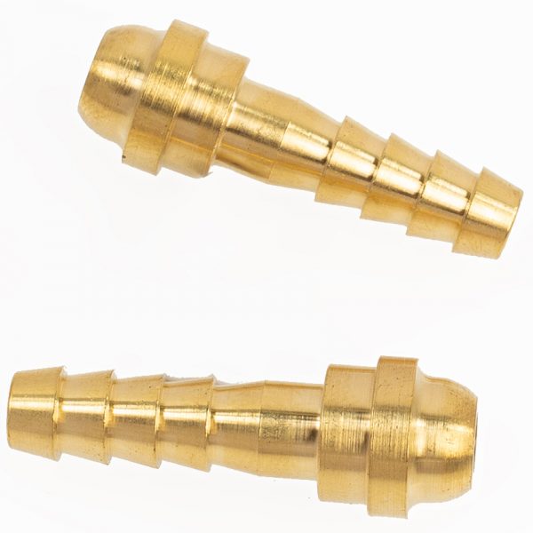 Shark Industries - 2 PK Oxygen-Acetylene B-Size Barbed Hose Nipples. 1/4″ ID, 1-7/16″ Length