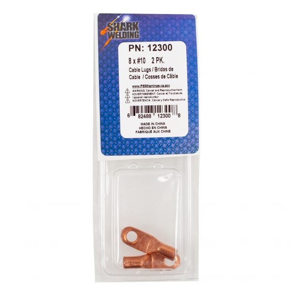 Shark Industries - Cable Lugs – Cable Size 8 – Stud #10 – 2 PK.