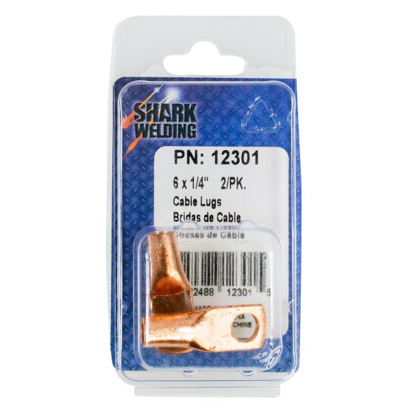 Shark Industries - Cable Lugs – Cable Size 6 – Stud 1/4″ – 2 PK.