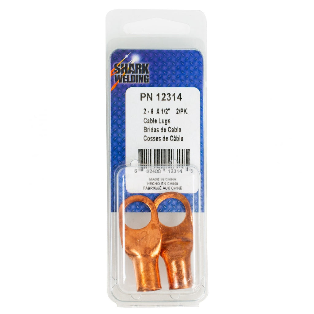 Shark Industries - Cable Lugs – Cable Size 2-6 – Stud 1/2″ – 2 PK.
