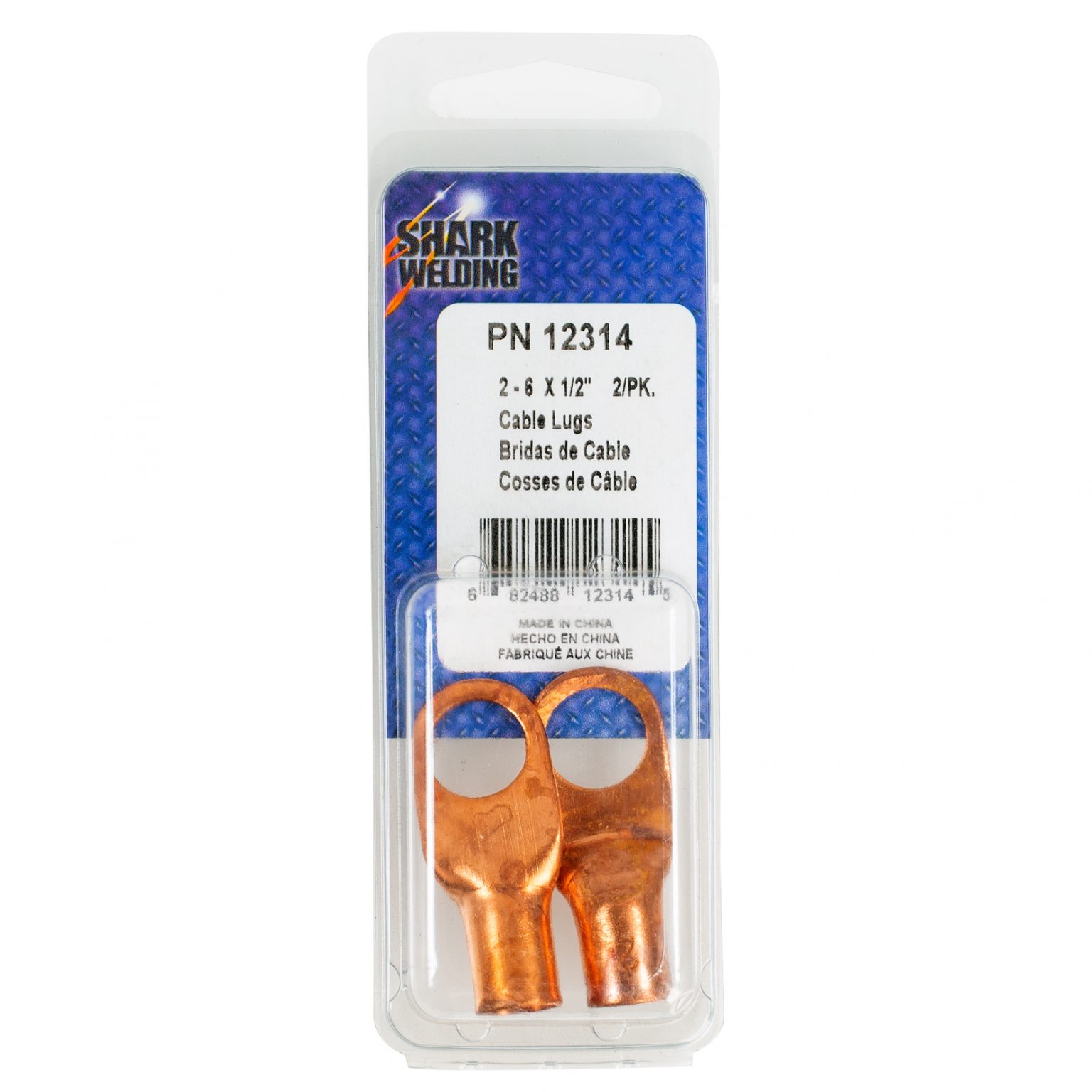 Shark Industries - Cable Lugs – Cable Size 2-6 – Stud 1/2″ – 2 PK.