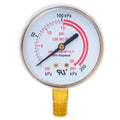 Shark Industries - Heavy Duty (Acetylene Only) Gauge – 2 1/2″ - 1/4" NPT - 0-30 Pounds