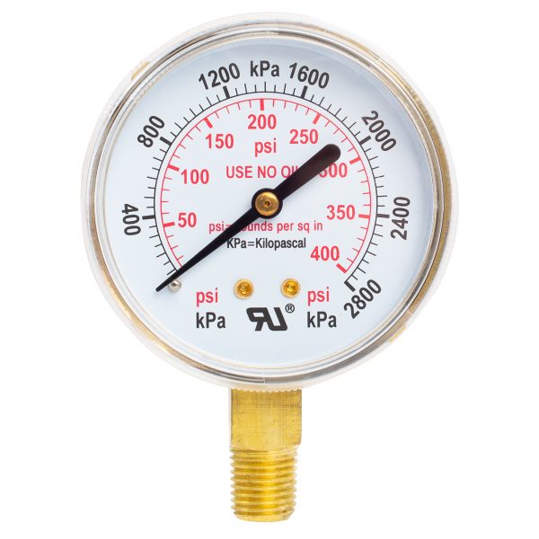 Shark Industries - All Gases Gauge – 2.5", 1/4" NPT, 0–200/400/4000 Pounds