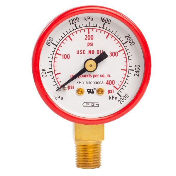 Shark Industries - Acetylene Gauge Only – 1.5" Dial, 1/8" NPT, 0–400 & 0–4000 Pounds