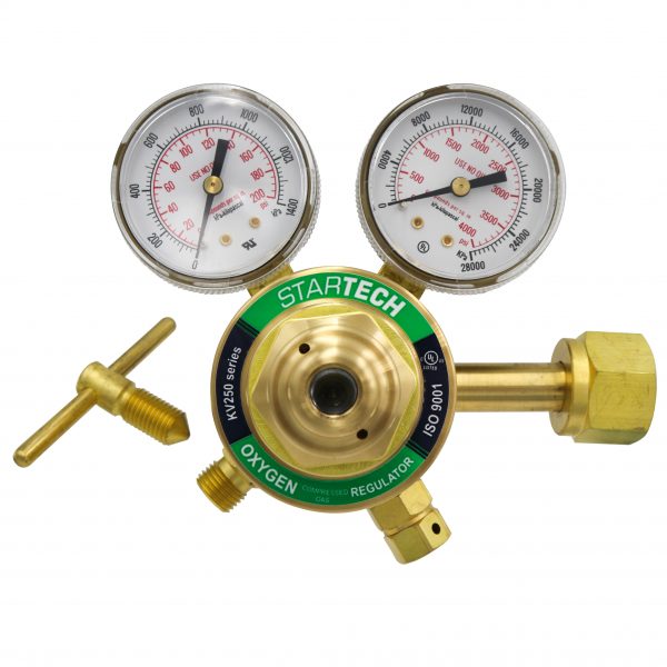 Shark Industries - Single Stage Regulators for Medium Duty Kits – Oxygen & Acetylene, 2″ Gauge