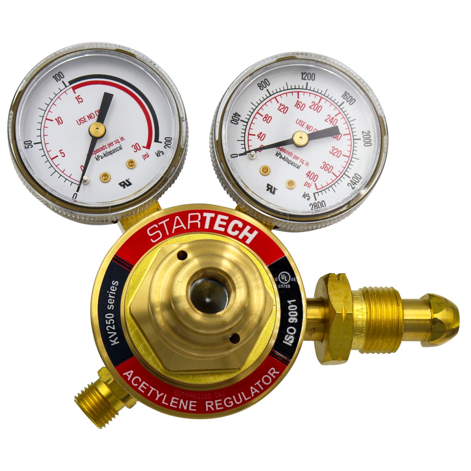 Shark Industries - Single Stage Regulators for Medium Duty Kits – Oxygen & Acetylene, 2″ Gauge