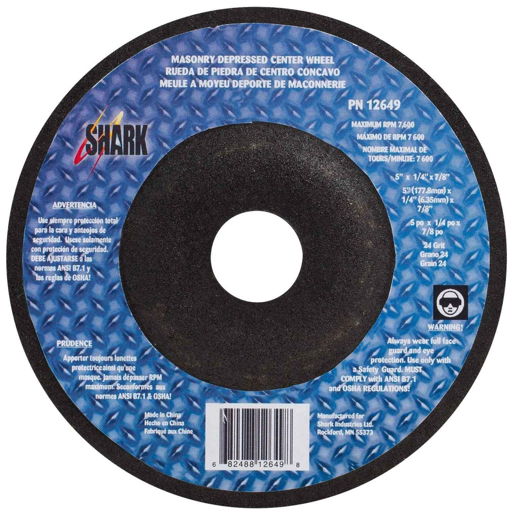 Shark Industries - 25PK - Depressed Center Type 27 Silicon Carbide Grinding Wheels- Hubless. 5″ x 1/4″x 7/8″ – 24 Grit