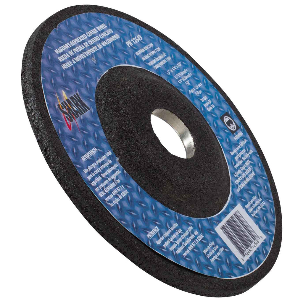 Shark Industries - 25PK - Depressed Center Type 27 Silicon Carbide Grinding Wheels- Hubless. 5″ x 1/4″x 7/8″ – 24 Grit
