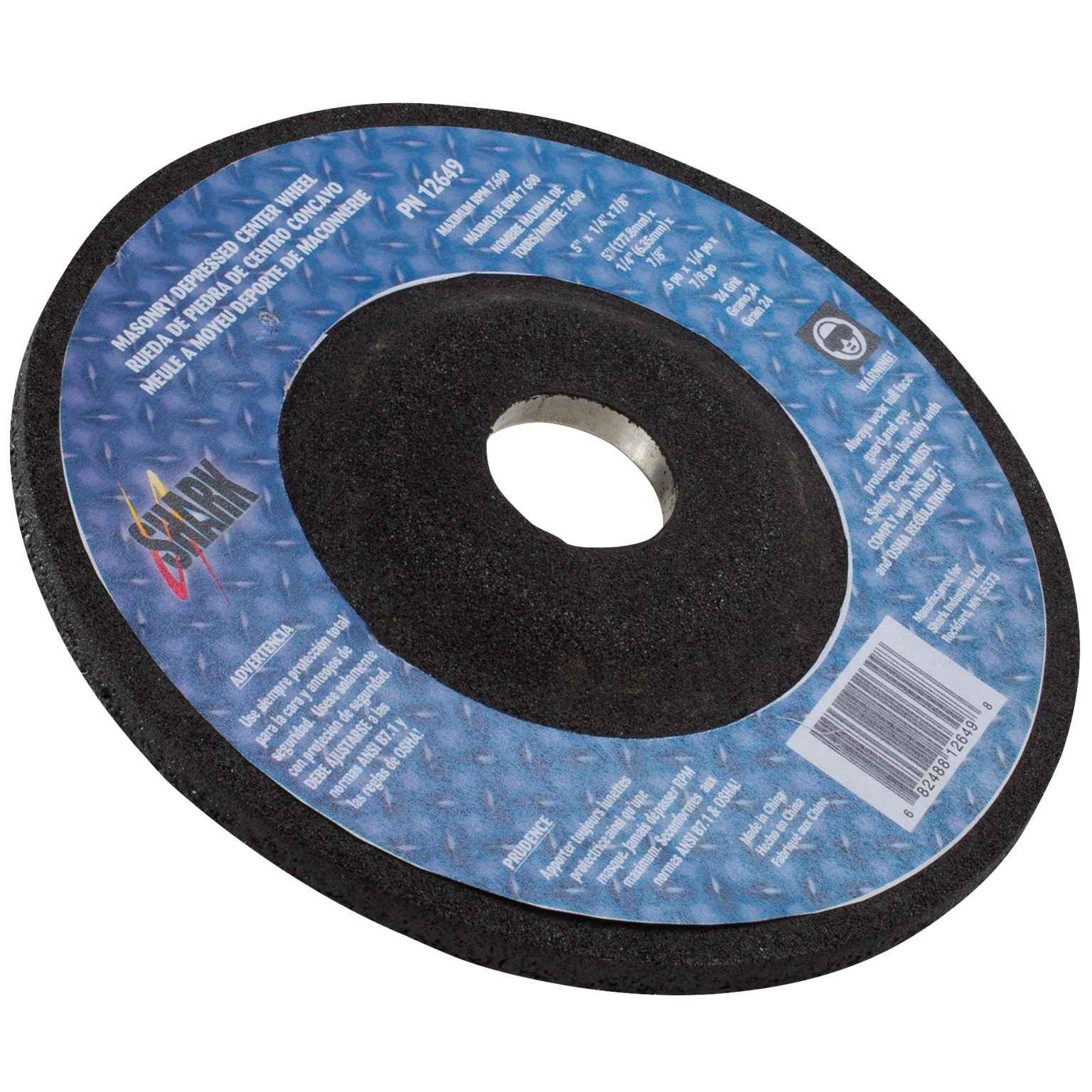 Shark Industries - 25PK - Depressed Center Type 27 Silicon Carbide Grinding Wheels- Hubless. 5″ x 1/4″x 7/8″ – 24 Grit