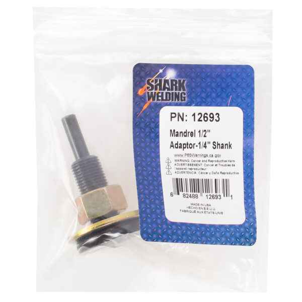 Shark Industries - 1/2″ Arbor Hole to 1/4″ Shank Dia. Drive Arbor for Wheel Brush