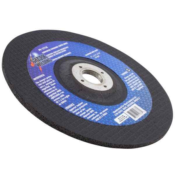 Shark Industries - 7″ Type 27 Aluminum Oxide Grinding Wheels Depressed Center – Hubless, 24 Grit. 7″ x 1/4″ x 7/8″