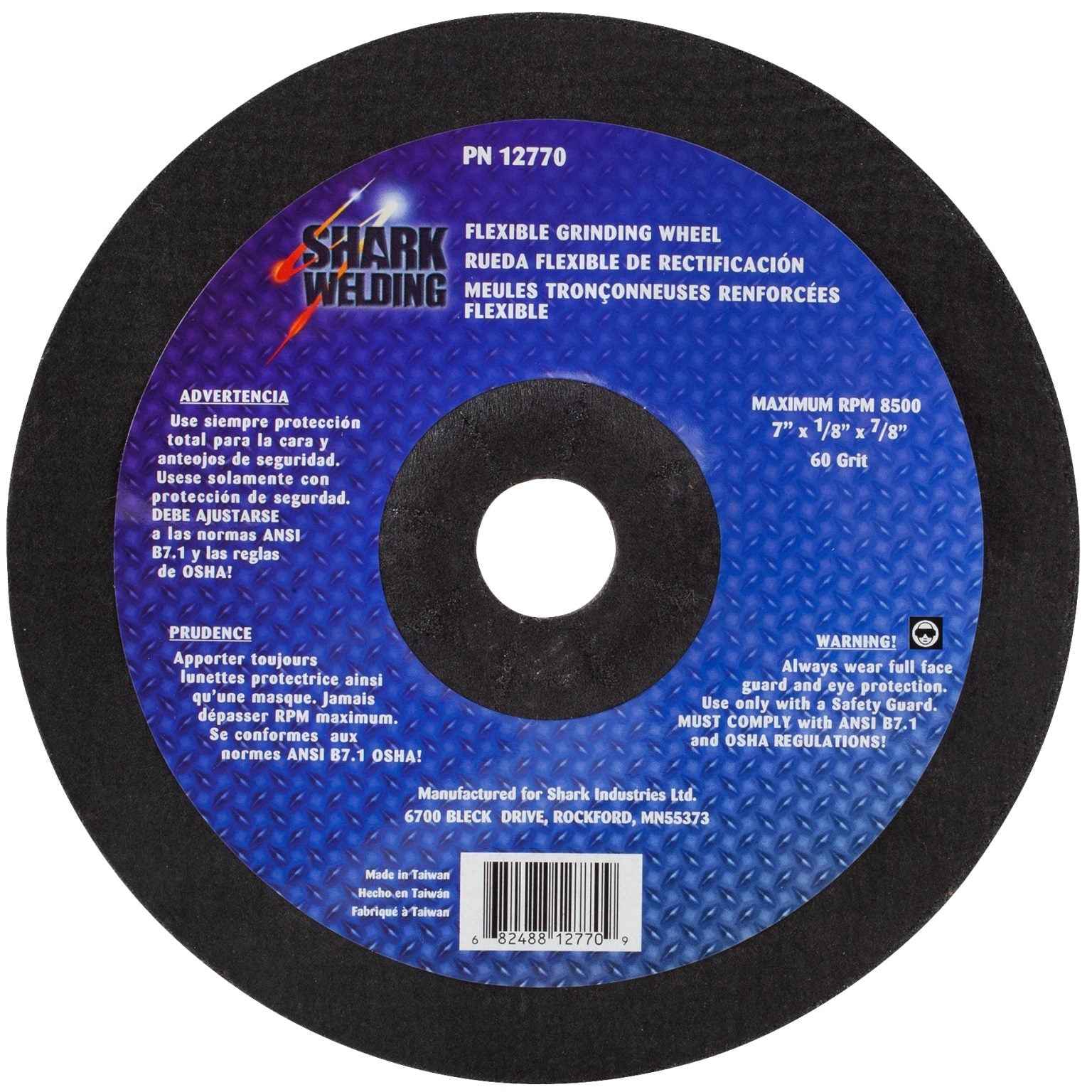 Shark Industries - Flexible Grinding Wheels-7″ x 1/8″ x 7/8″ – 36 Grit & 60 Grit