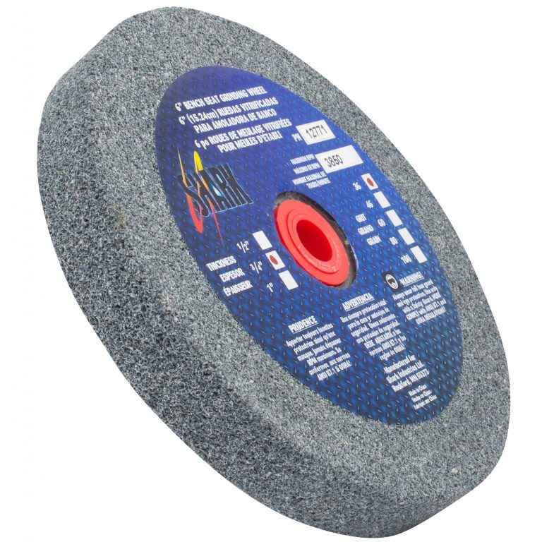 Shark Industries - Bench Seat Grinding Wheel – Size 6″ x 3/4″ Thick x 1″ Arbor – 36 Grit, 60 Grit, 80 Grit – Aluminum Oxide