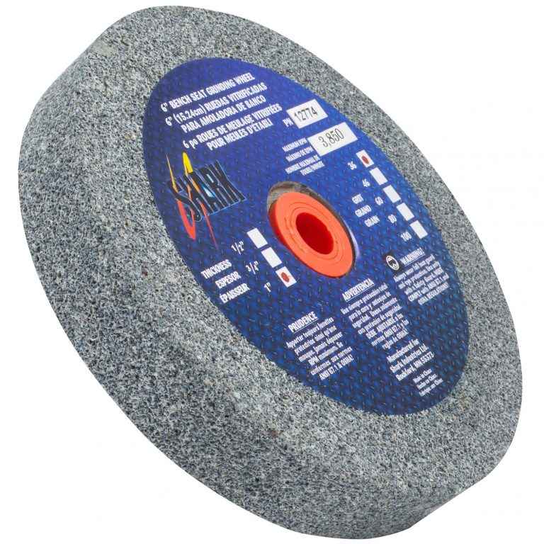 Shark Industries - Bench Seat Grinding Wheel- Size 6″x 1″ Thick x 1″ Arbor – 36 Grit, 60 Grit, 80 Grit – Aluminum Oxide