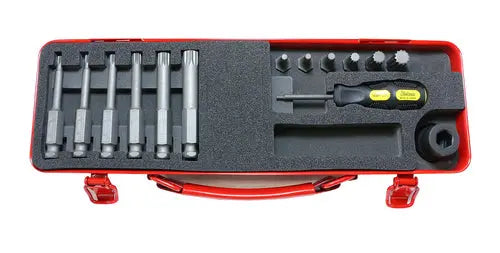 1/2 Sq. Dr. Bit + Bit Holder Set  XZN M4-M12    14 pieces