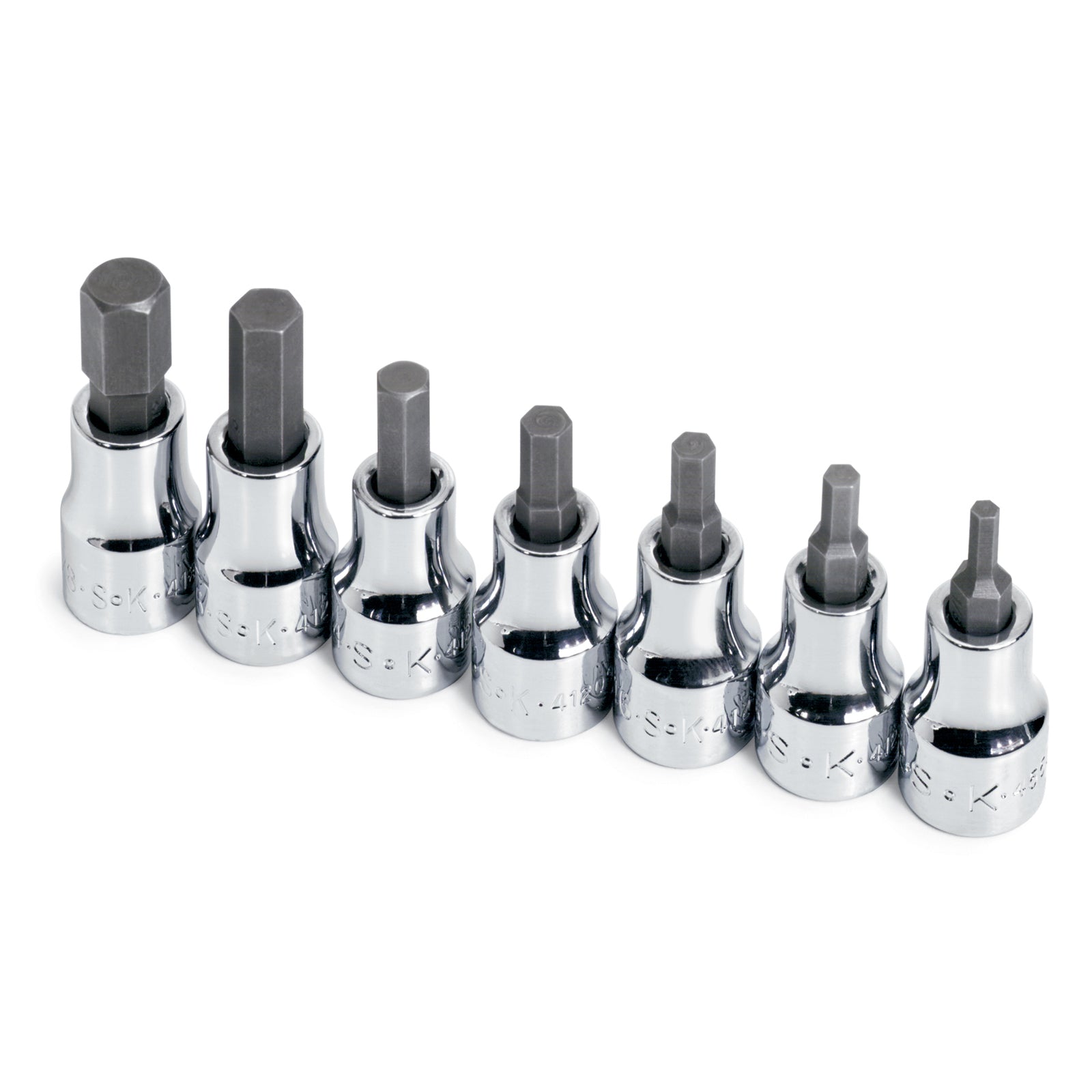 SK Tools USA - 7 Piece 3/8" Drive Fractional Hex Bit Socket Set