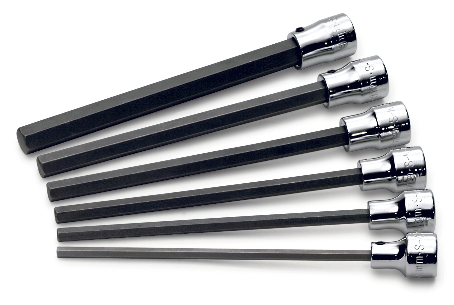 SK Tools USA - 6 Piece 3/8" Drive Metric Long Hex Bit Socket Set