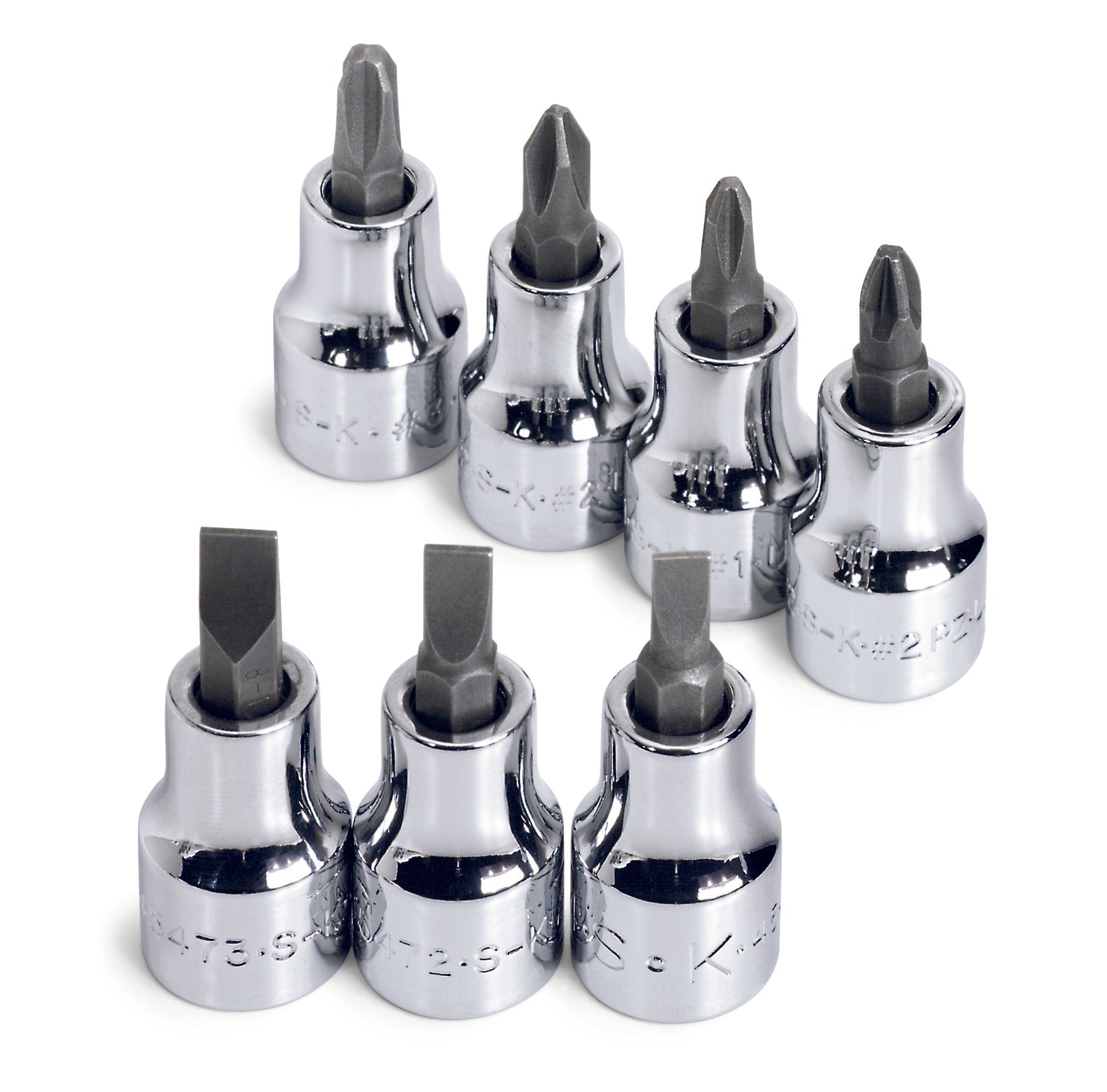 SK Tools USA - 7 Piece 3/8" Drive Screwdriver Bit Socket Set