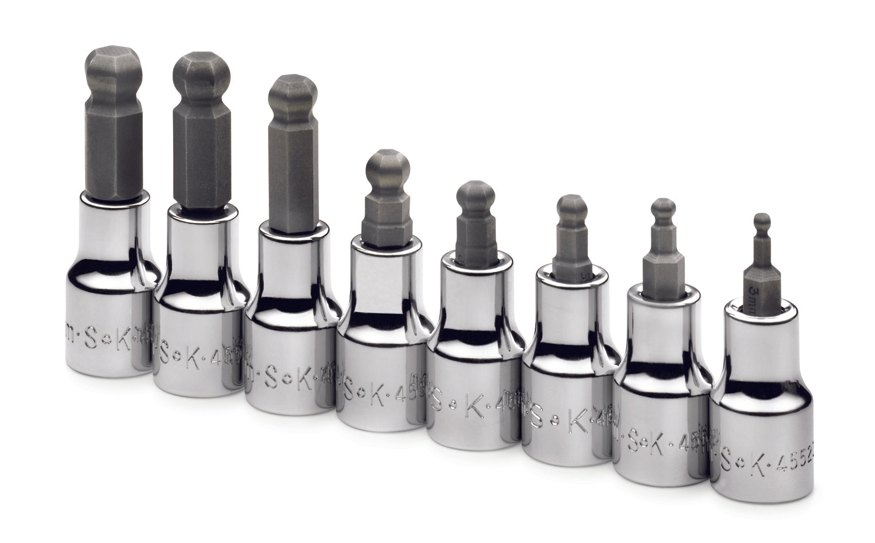 SK Tools USA - 8 Piece 3/8" Drive Metric Ball Hex Bit Socket Set