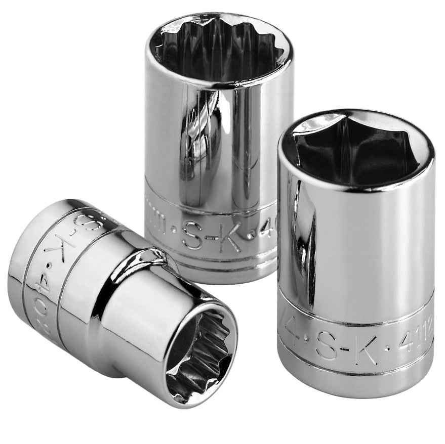 SK Tools USA - 1/2" Drive 12 Point Fractional Standard Chrome Socket (19/32" - 1-1/2")