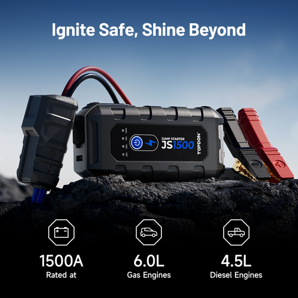 TOPDON 1500A Jump Starter & Booster, Power Bank & Flashlight
