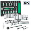 SK Tools USA - 49 Piece 1/2" Drive, 6 Point, Standard & Deep, SAE & Metric Chrome Socket Set