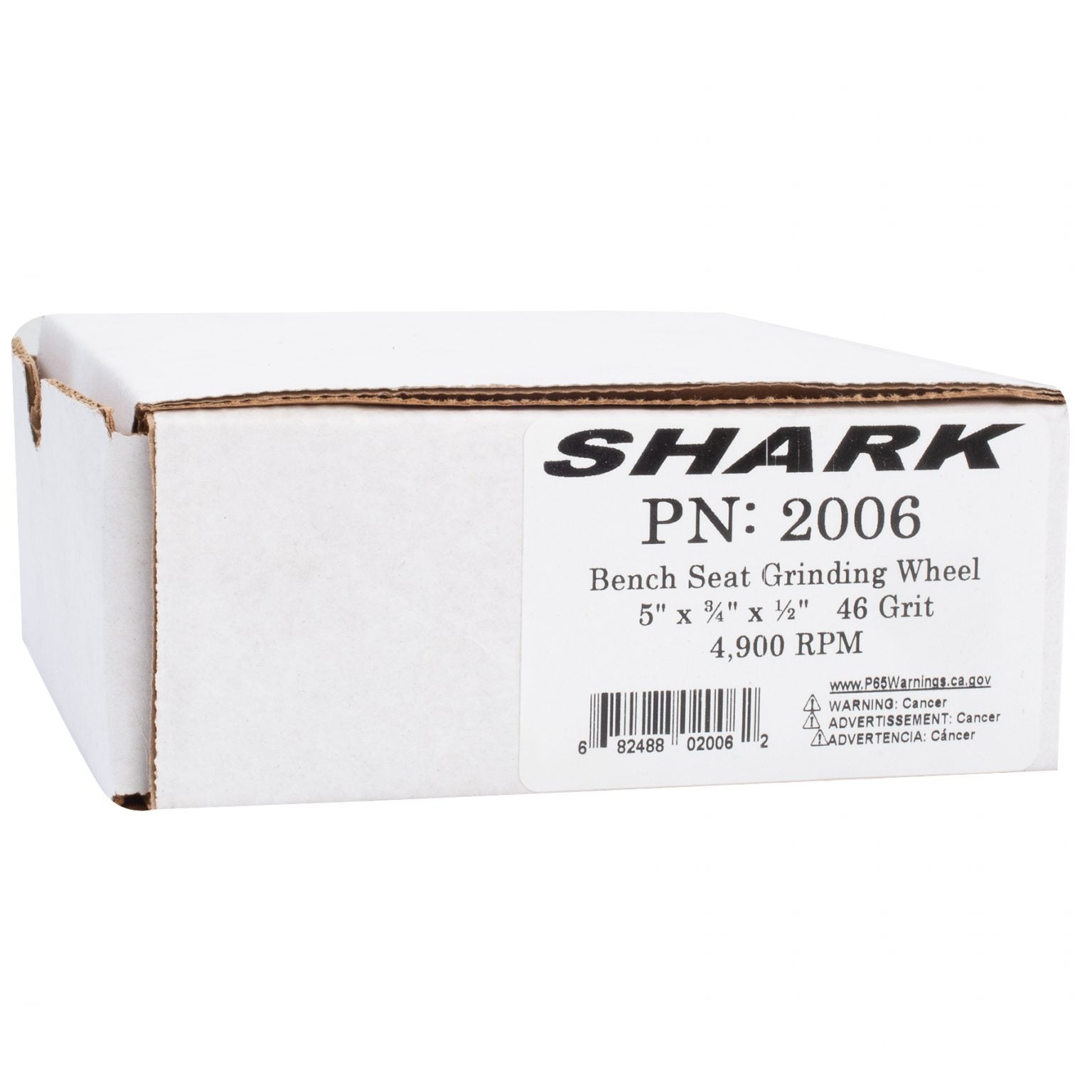 Shark Industries - Bench Seat Grinding Wheel Type 1 . Size 5″ x 3/4″- 46 Grit. Made of Aluminum Oxide