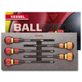 BALL GRIP Ratchet Screwdriver 5PC. Set