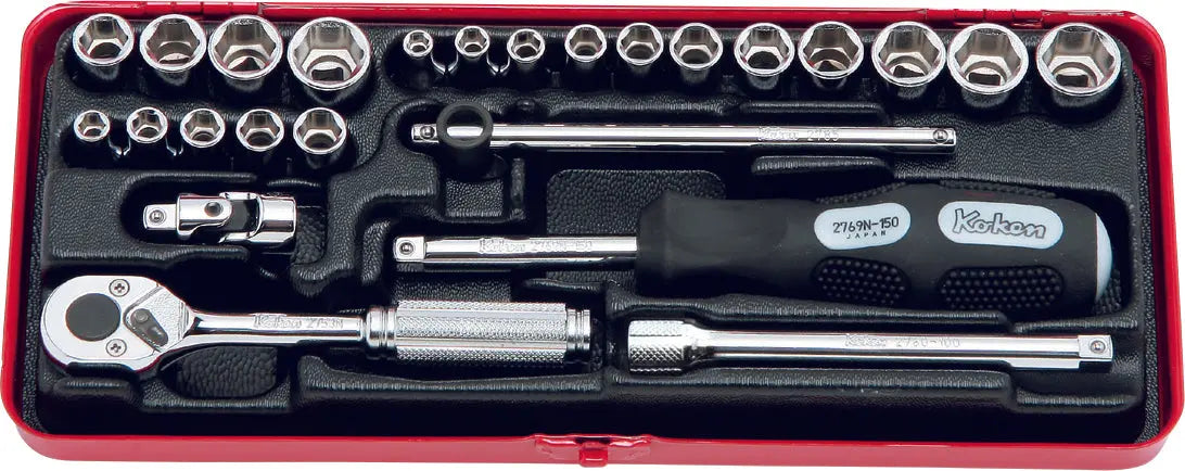 1/4 Sq. Dr. Socket Set   6 point   25 pieces