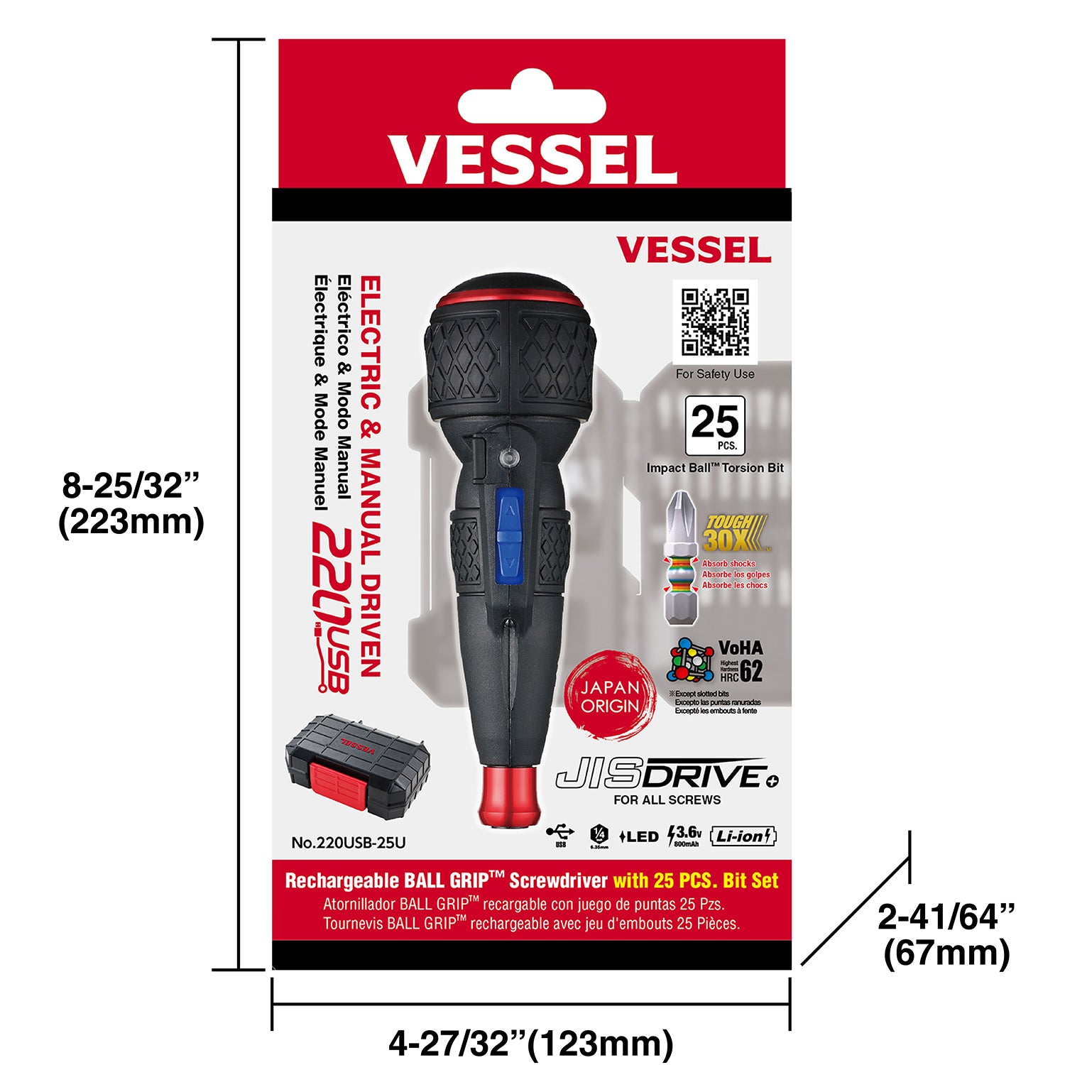 e-ASSIST Screwdriver (Higher Torque Model) with 25 PC. Bit Set