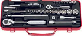 1/4 Sq. Dr. 28 Piece Metric 6-Point Socket Set  4-21mm
