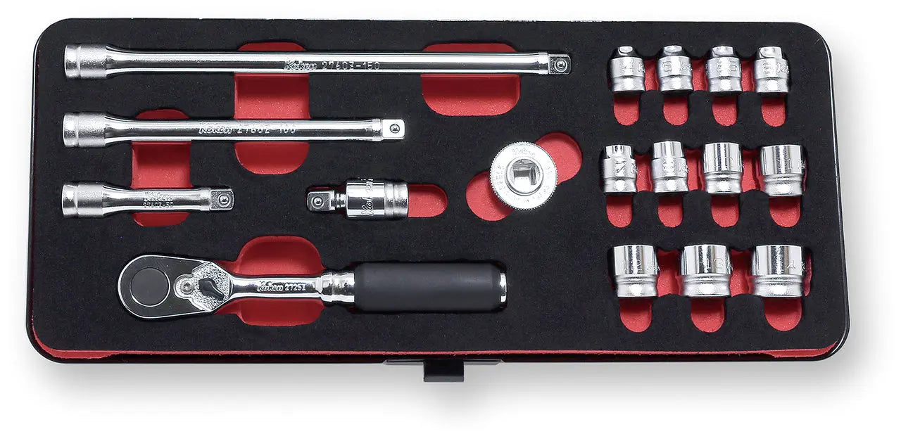 1/4 Sq. Dr. 17 Piece Z-Series 6-Point Metric Socket Set  4-14mm