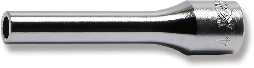 1/4 Sq. Dr. Socket  4mm 12 point Length 50mm