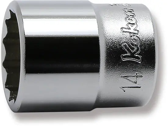 1/4 Sq. Dr. Socket  14mm 12 point Length 24mm