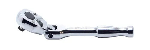 1/4 Sq. Dr. Ratchet Handle  20 teeth Short Length 116mm Flexible Head Polished Handle