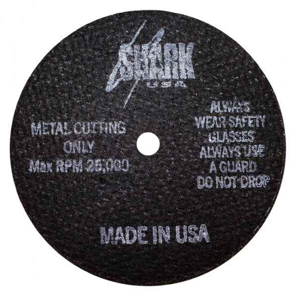 Shark Industries - Cut-Off Wheel – Aluminum Oxide – 3″ x 1/8″ x 1/4″ – 46 Grit – Made in USA