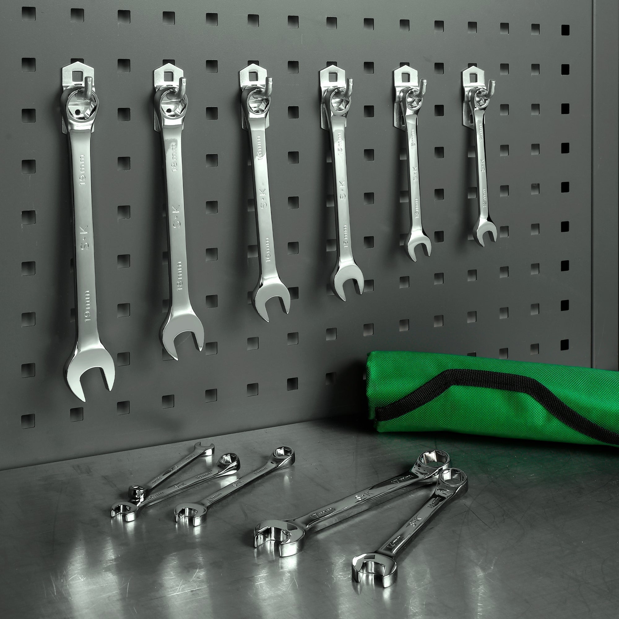 SK Tools USA - 11 Piece 6 Point Metric SuperKrome Combination Wrench Set