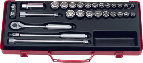 3/8 Sq. Dr. Socket Set   6, 12 point   17 pieces