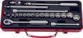 3/8 Sq. Dr. Socket Set   6, 12 point   22 pieces