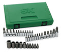 SK Tools USA - 35 Piece 1/4", 3/8" and 1/2" Drive Torx Bit Socket Set