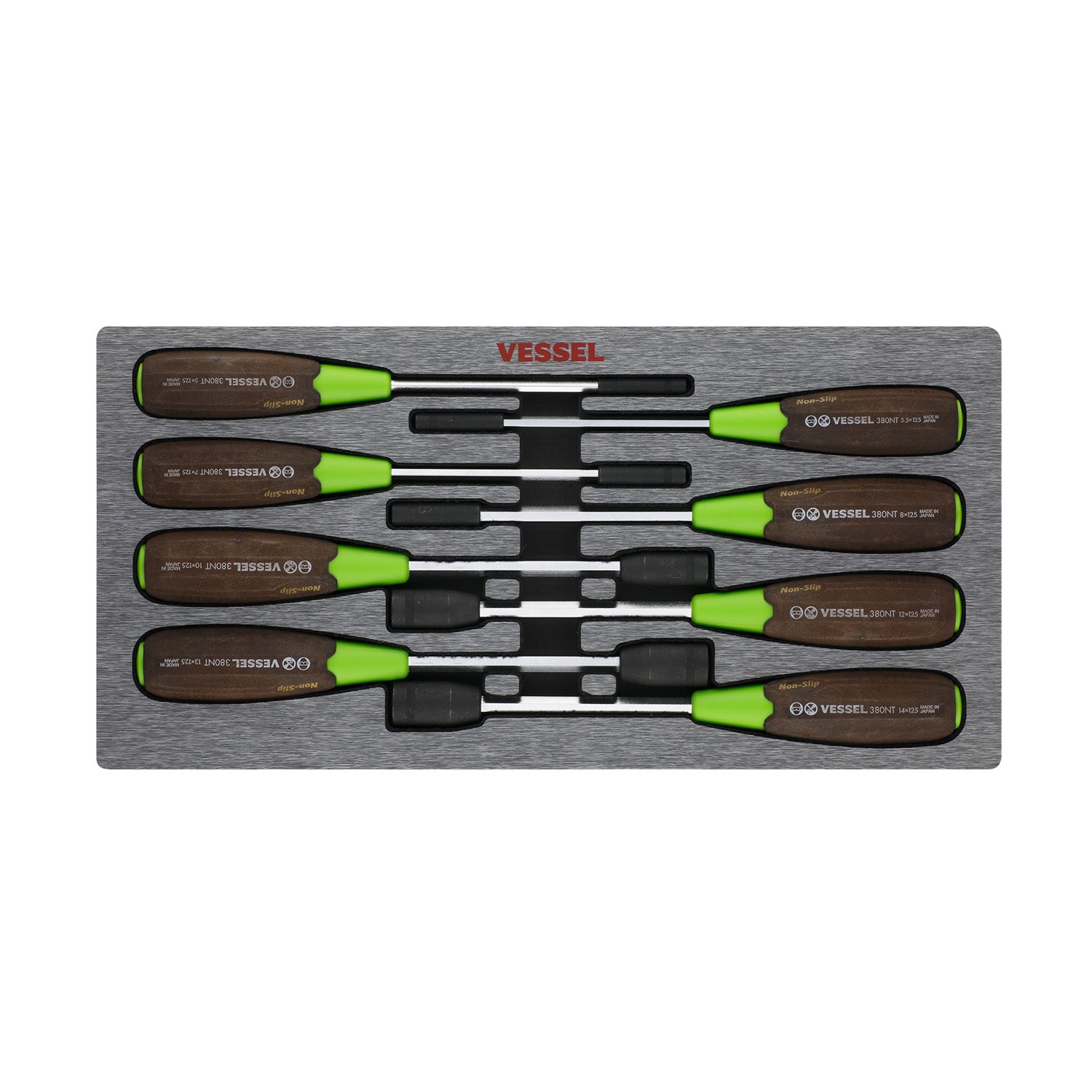 WOOD-COMPO Non-Slip Hex. Nut Driver 8PC. Set