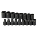 SK Tools USA - 17 Piece 1/2" Drive 6 Point Standard Metric Impact Socket Set