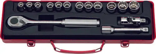 1/2 Sq. Dr. 15 Piece 12-Point Metric Socket Set  10-22mm