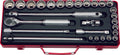 1/2 Sq. Dr. 19 Piece 12-Point SAE Socket Set  3/8-1.1/4"